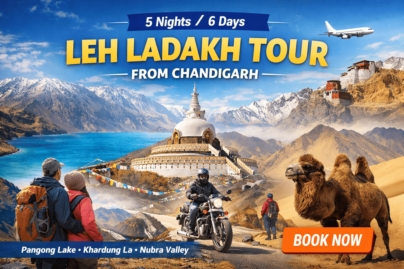 5 Nights / 6 Days Leh Ladakh Tour from Chandigarh