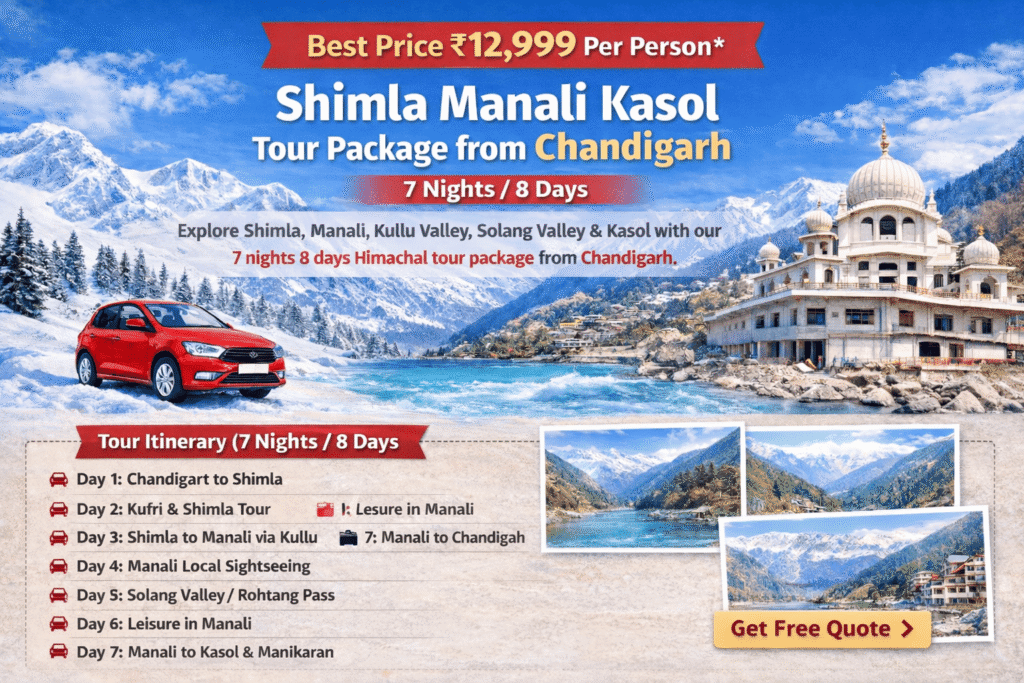 Shimla & Manali with Kasol from Chandigarh